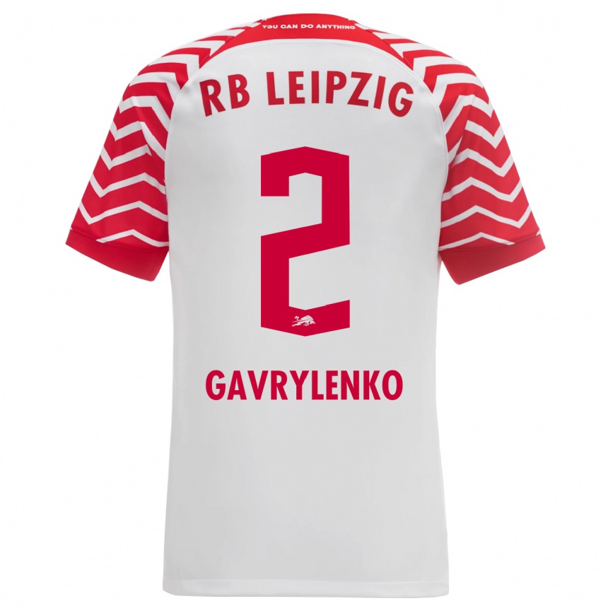 Kids Football Oleksandr Gavrylenko #2 White Home Jersey 2023/24 T-Shirt