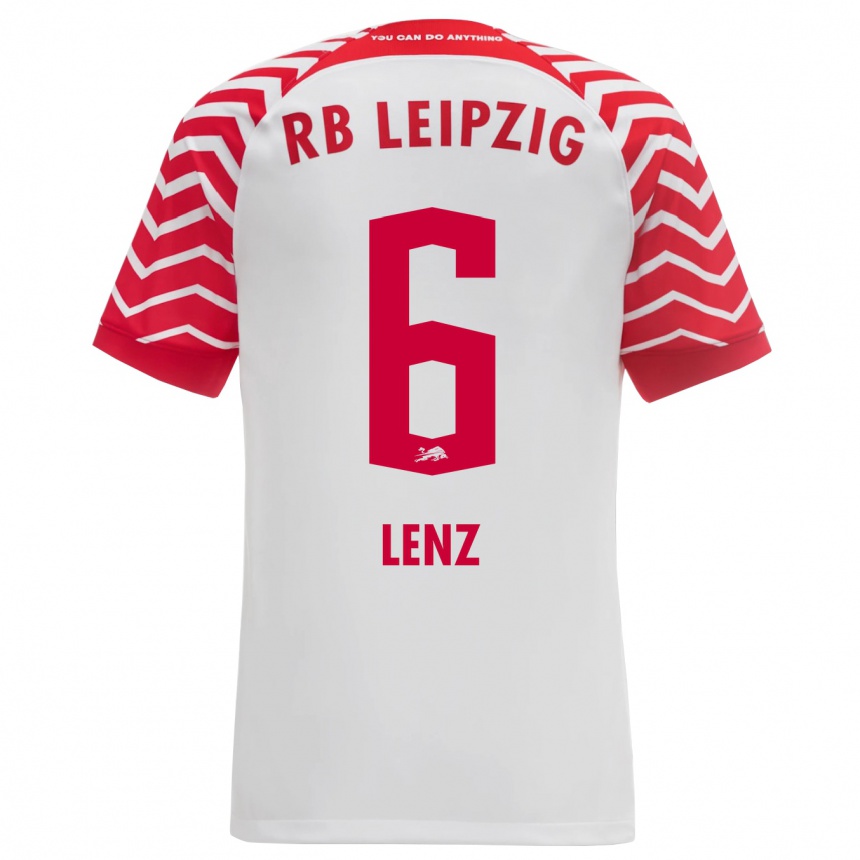 Kids Football Elias Lenz #6 White Home Jersey 2023/24 T-Shirt