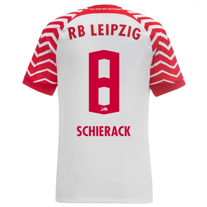 Kids Football Simon Schierack #8 White Home Jersey 2023/24 T-Shirt