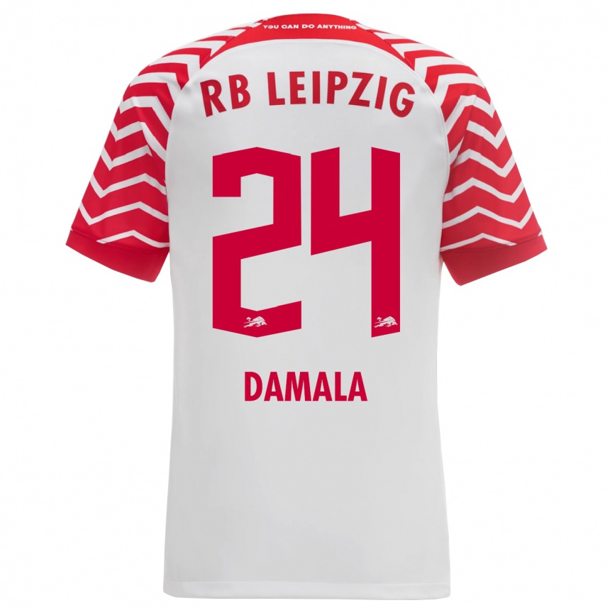 Kids Football Bilal Damala #24 White Home Jersey 2023/24 T-Shirt