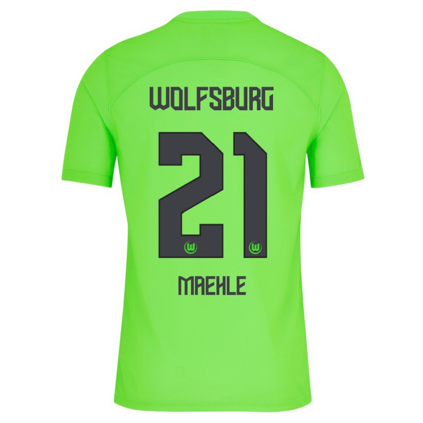 Kids Football Joakim Maehle #21 Green Home Jersey 2023/24 T-Shirt