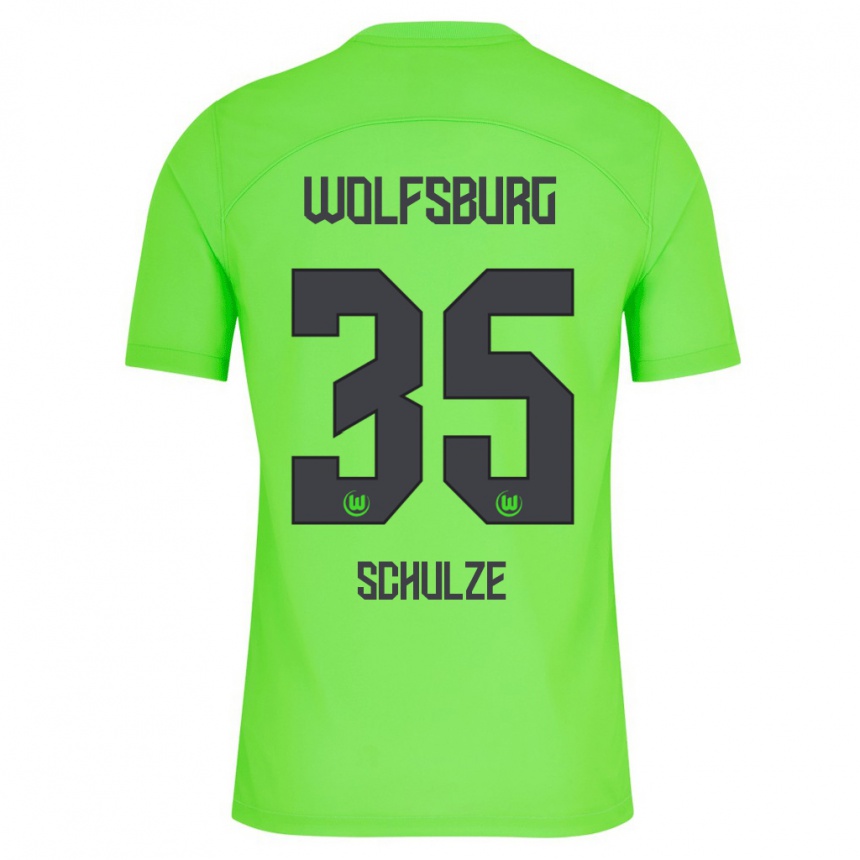 Kids Football Philipp Schulze #35 Green Home Jersey 2023/24 T-Shirt