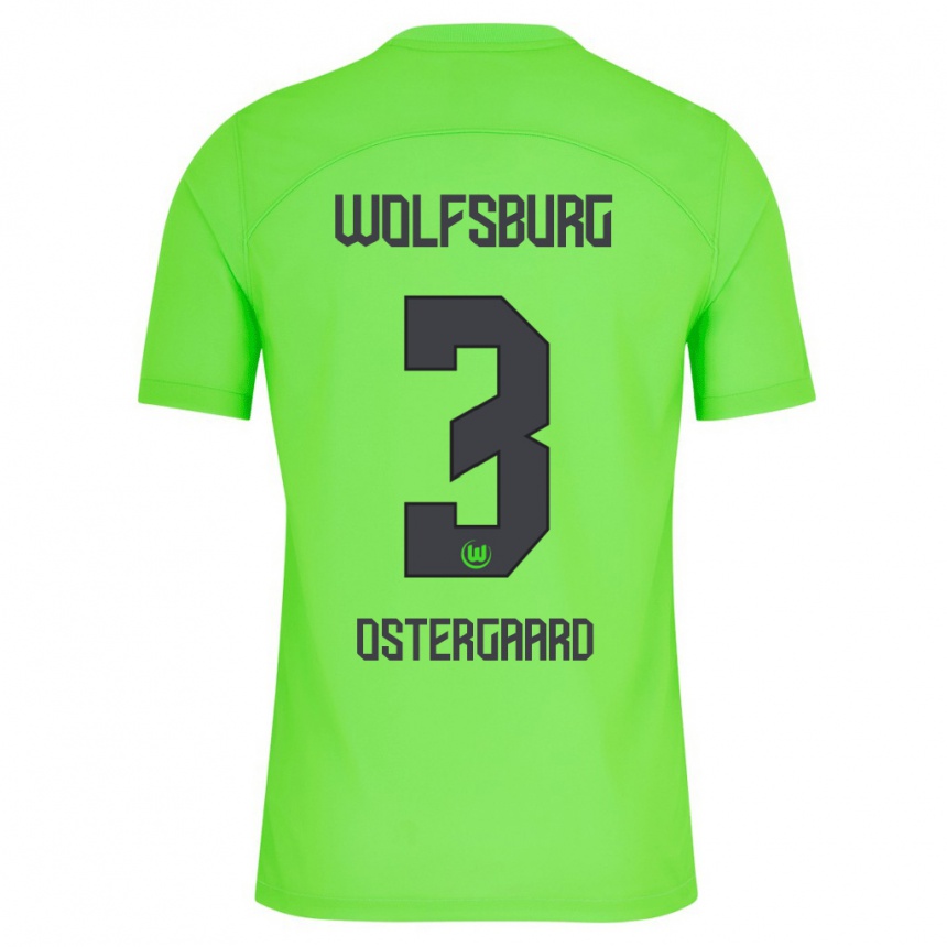 Kids Football Christian Östergaard #3 Green Home Jersey 2023/24 T-Shirt