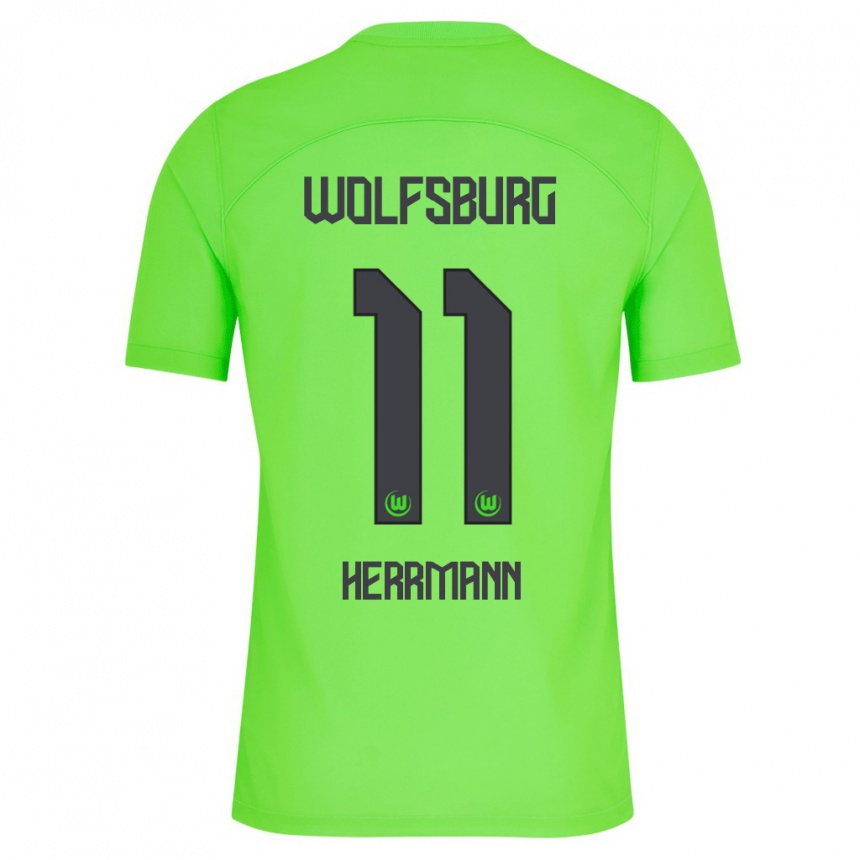 Kids Football Max Herrmann #11 Green Home Jersey 2023/24 T-Shirt