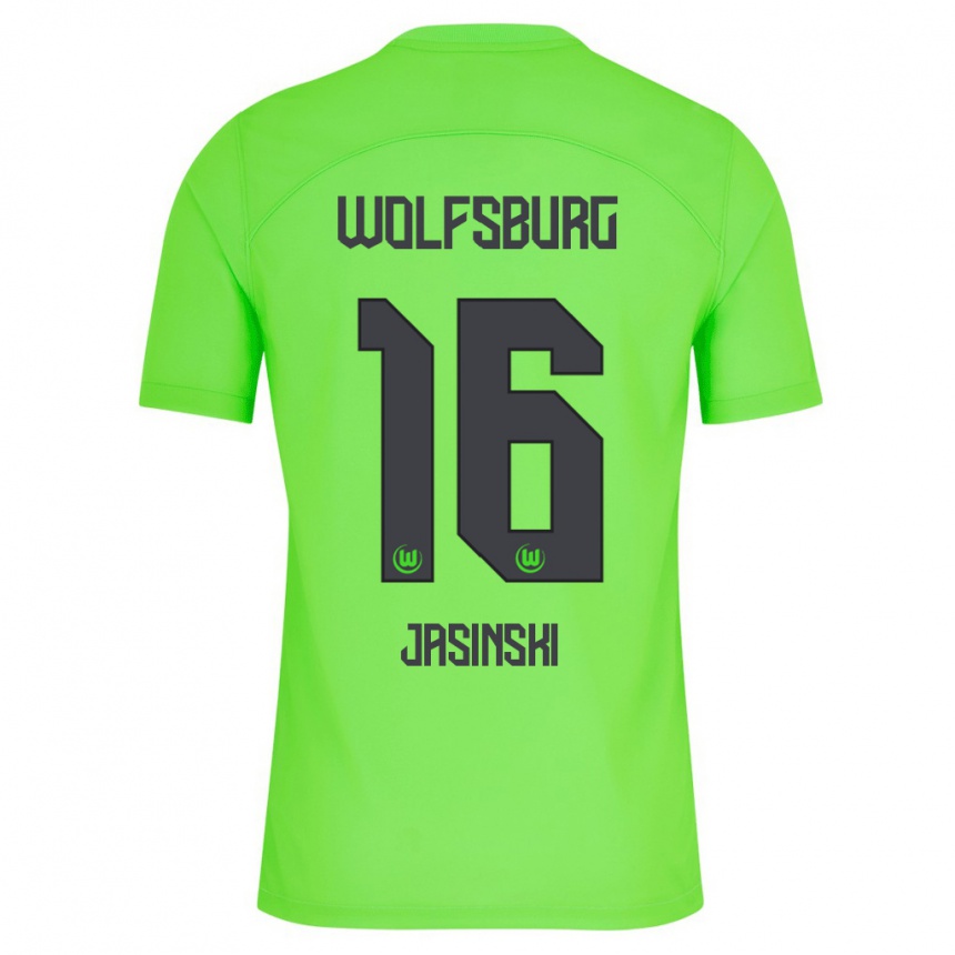 Kids Football Mateusz Jasinski #16 Green Home Jersey 2023/24 T-Shirt
