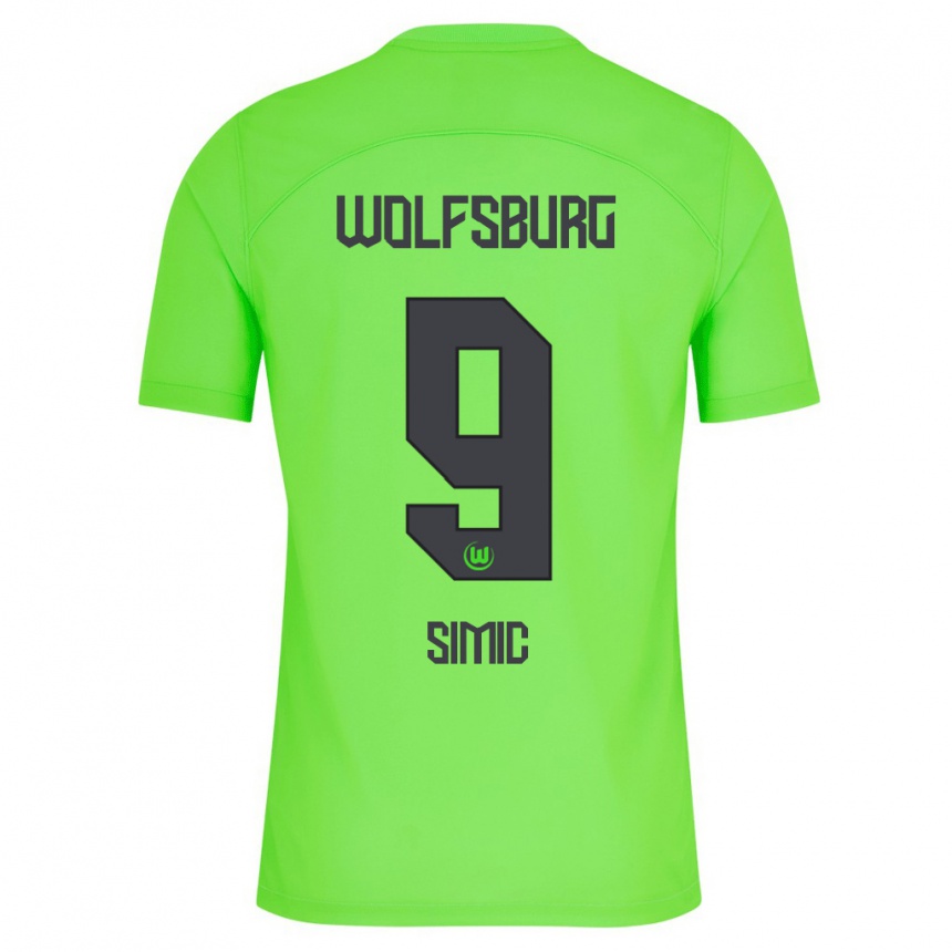 Kids Football Karlo Simic #9 Green Home Jersey 2023/24 T-Shirt