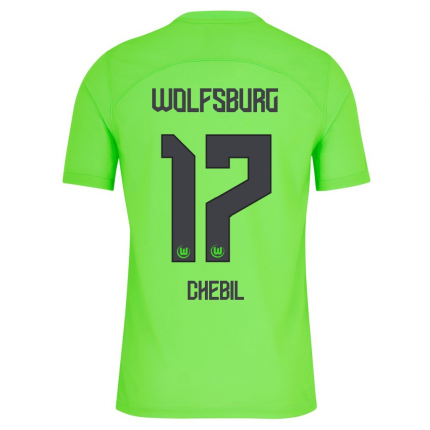 Kids Football Yasin Chebil #17 Green Home Jersey 2023/24 T-Shirt