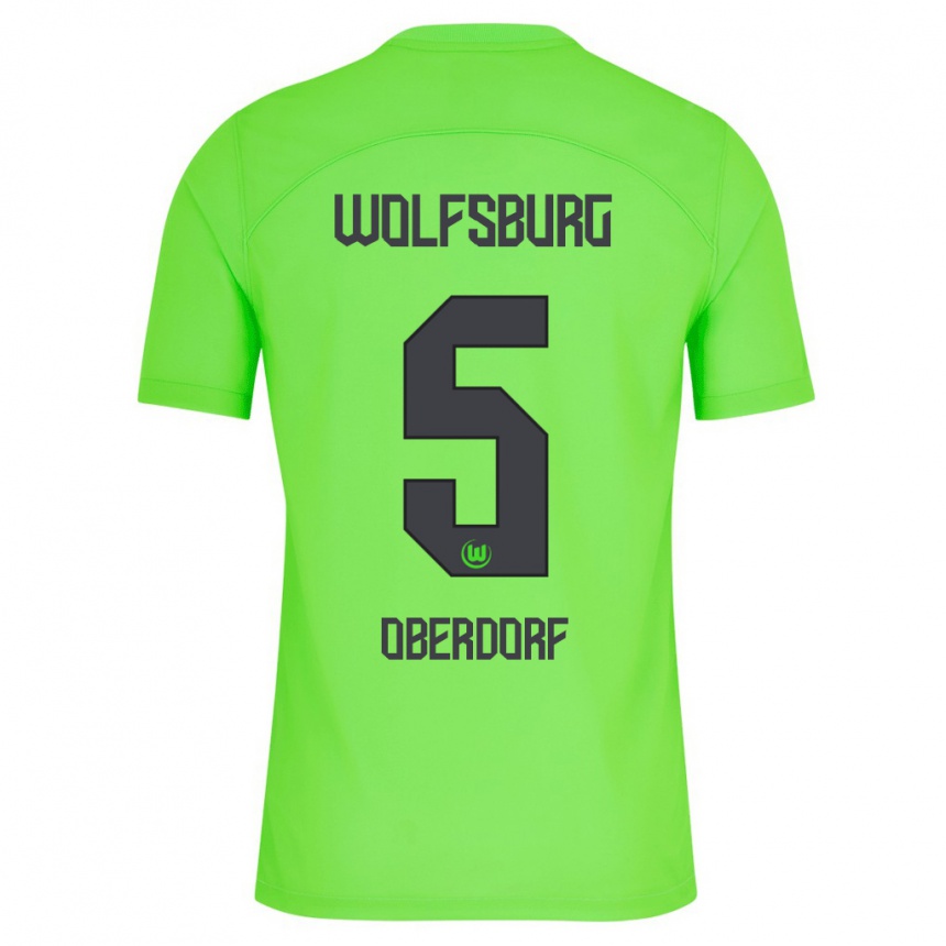 Kids Football Lena Oberdorf #5 Green Home Jersey 2023/24 T-Shirt