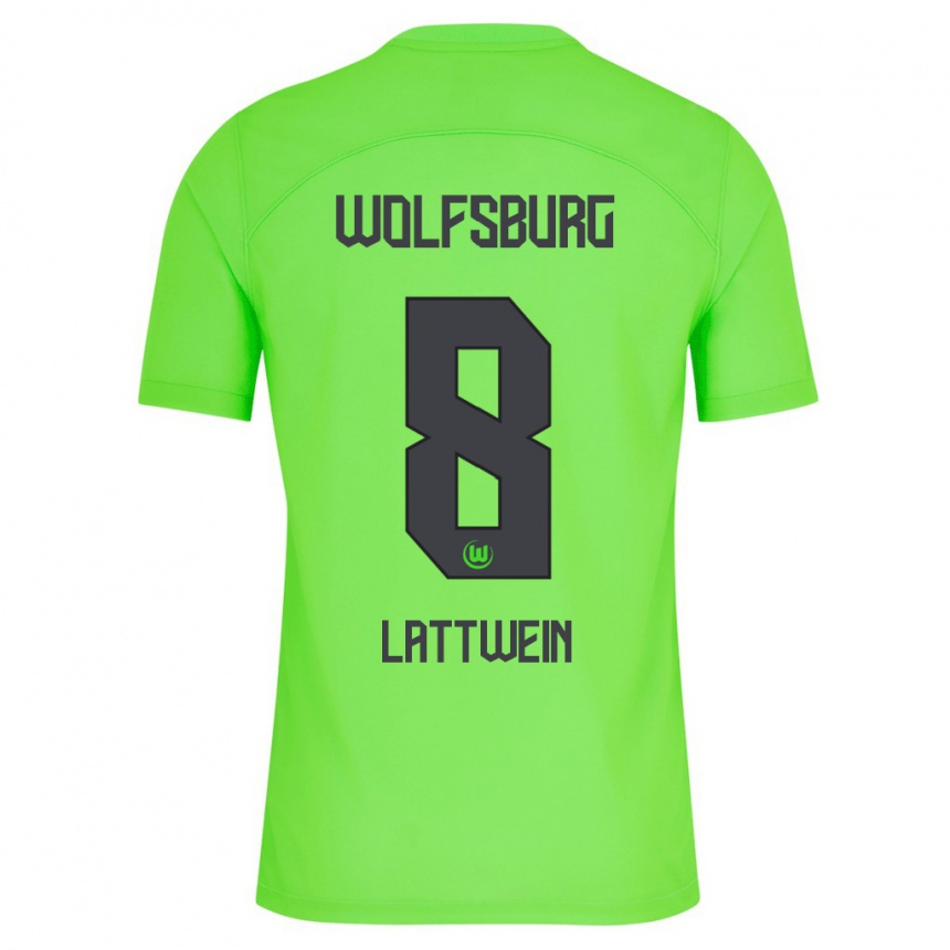 Kids Football Lena Lattwein #8 Green Home Jersey 2023/24 T-Shirt