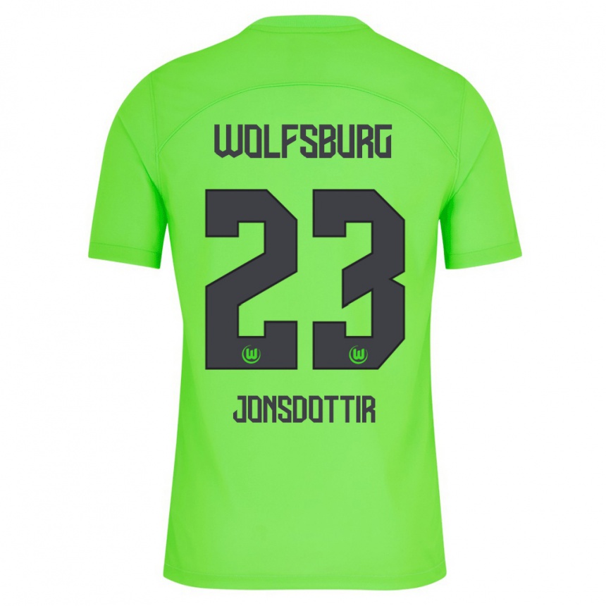 Kids Football Sveindís Jane Jónsdóttir #23 Green Home Jersey 2023/24 T-Shirt