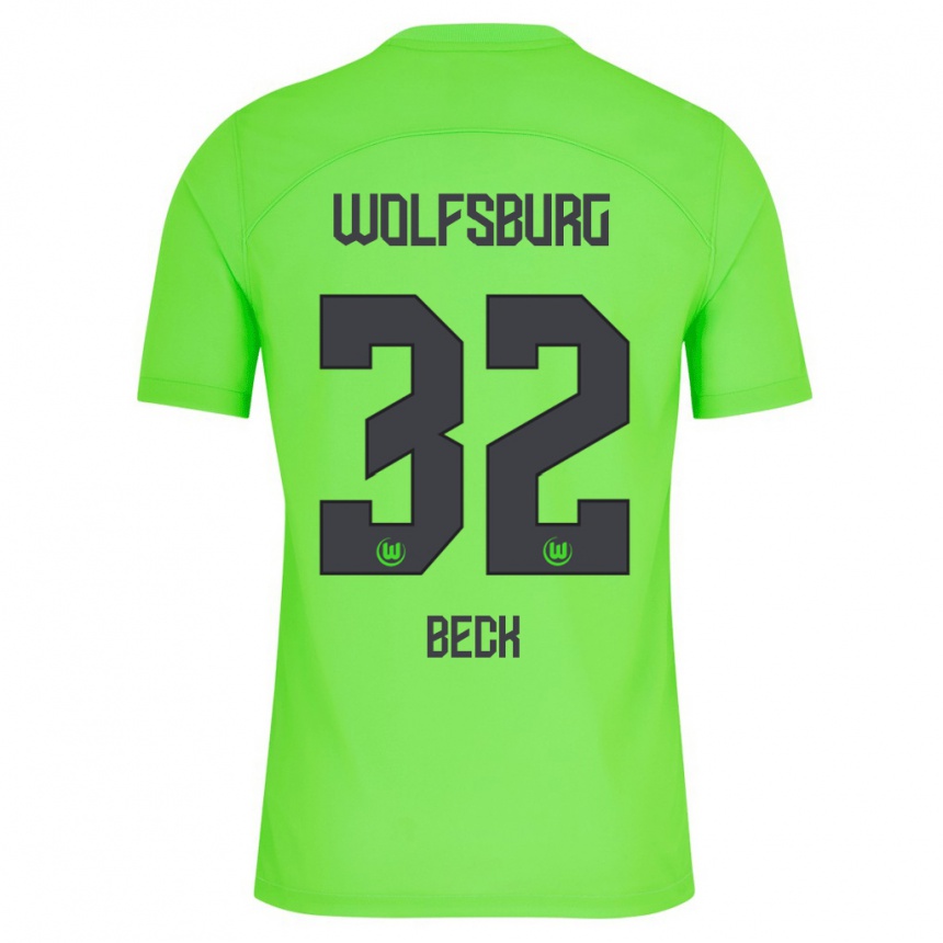 Kids Football Kiara Beck #32 Green Home Jersey 2023/24 T-Shirt