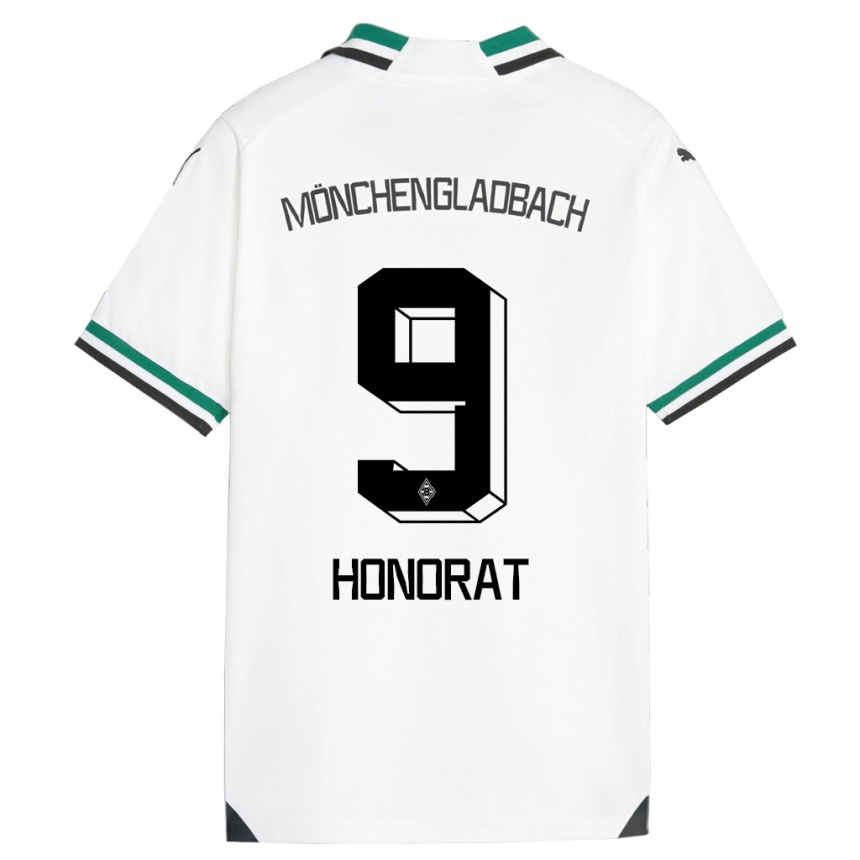 Kids Football Franck Honorat #9 White Green Home Jersey 2023/24 T-Shirt