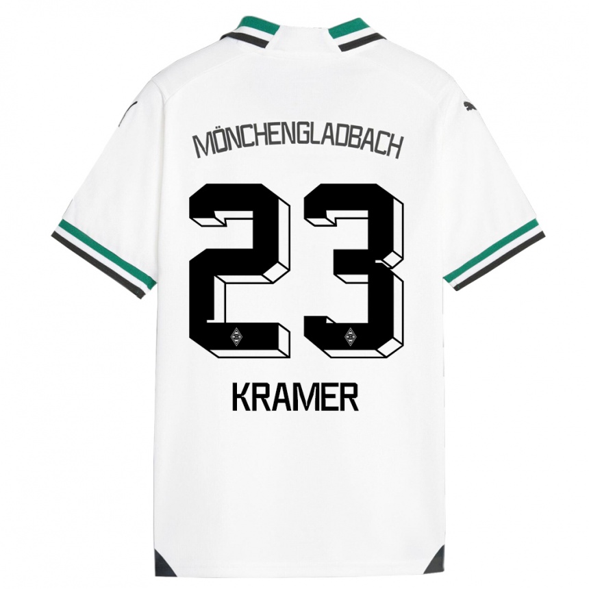 Kids Football Christoph Kramer #23 White Green Home Jersey 2023/24 T-Shirt