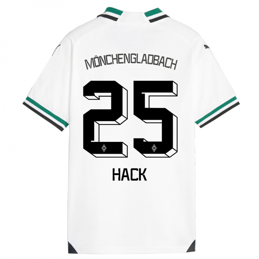 Kids Football Robin Hack #25 White Green Home Jersey 2023/24 T-Shirt