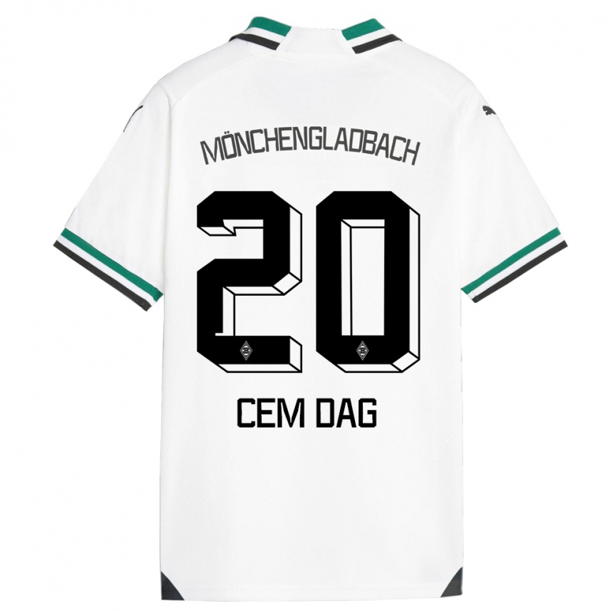 Kids Football Cem Dag #20 White Green Home Jersey 2023/24 T-Shirt