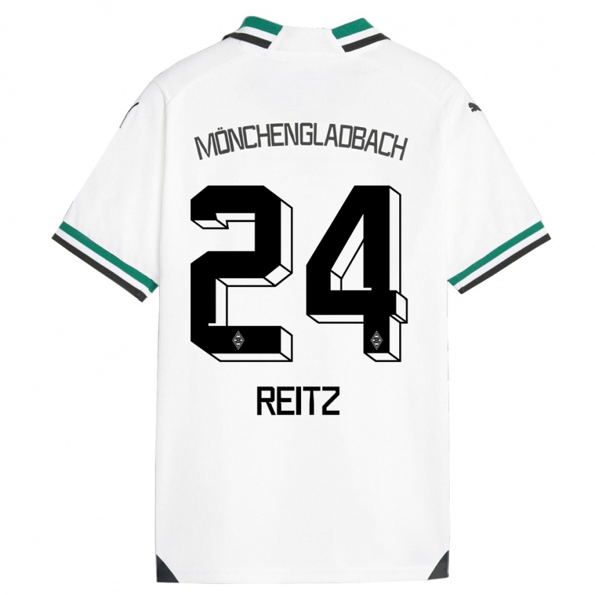 Kids Football Tony Reitz #24 White Green Home Jersey 2023/24 T-Shirt