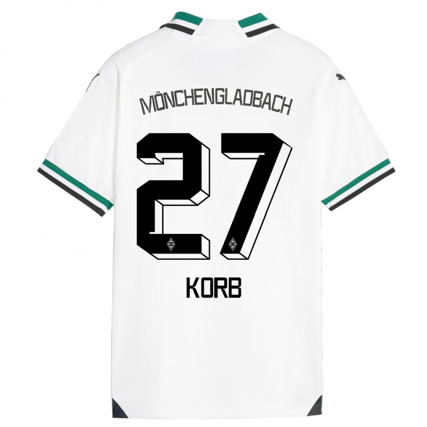 Kids Football Julian Korb #27 White Green Home Jersey 2023/24 T-Shirt