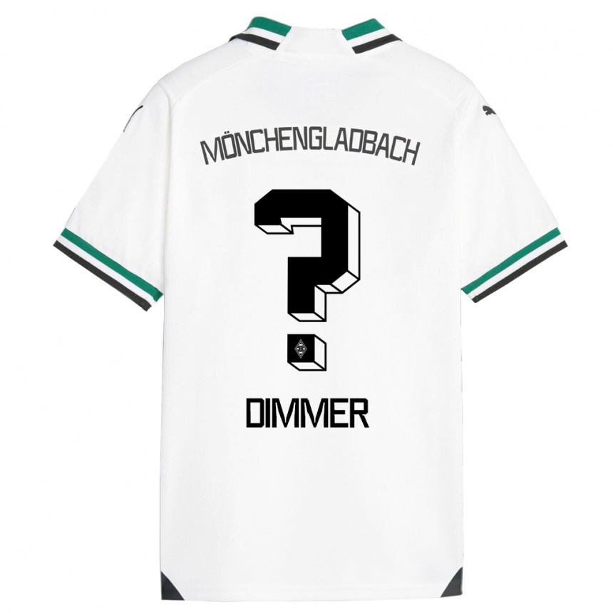 Kids Football Florian Dimmer #0 White Green Home Jersey 2023/24 T-Shirt