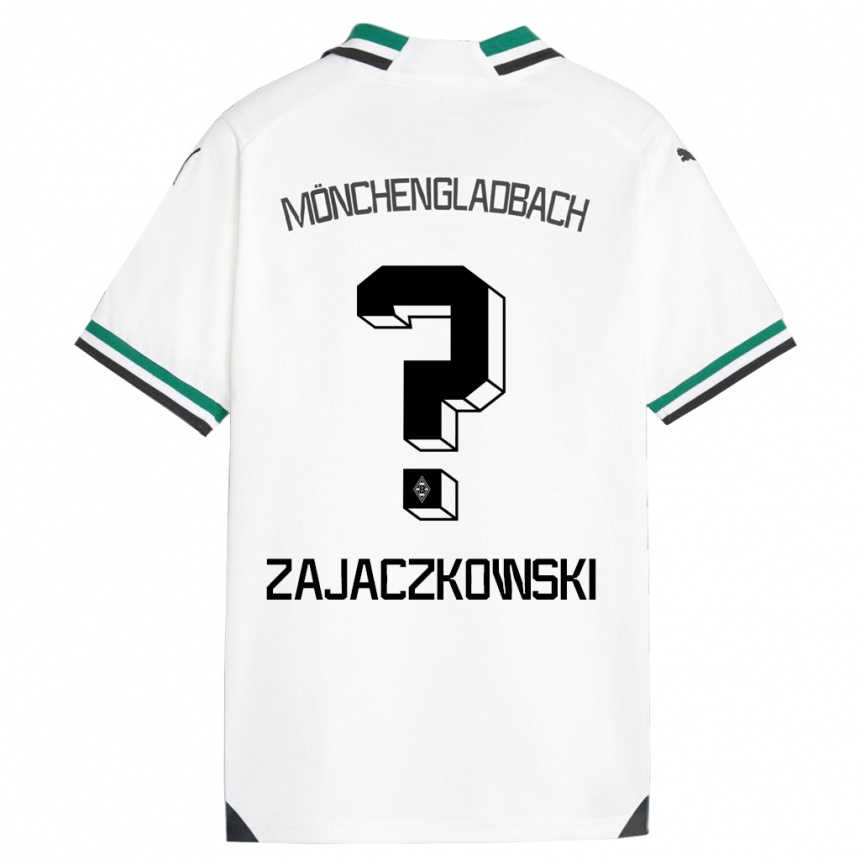 Kids Football Vincent Zajaczkowski #0 White Green Home Jersey 2023/24 T-Shirt