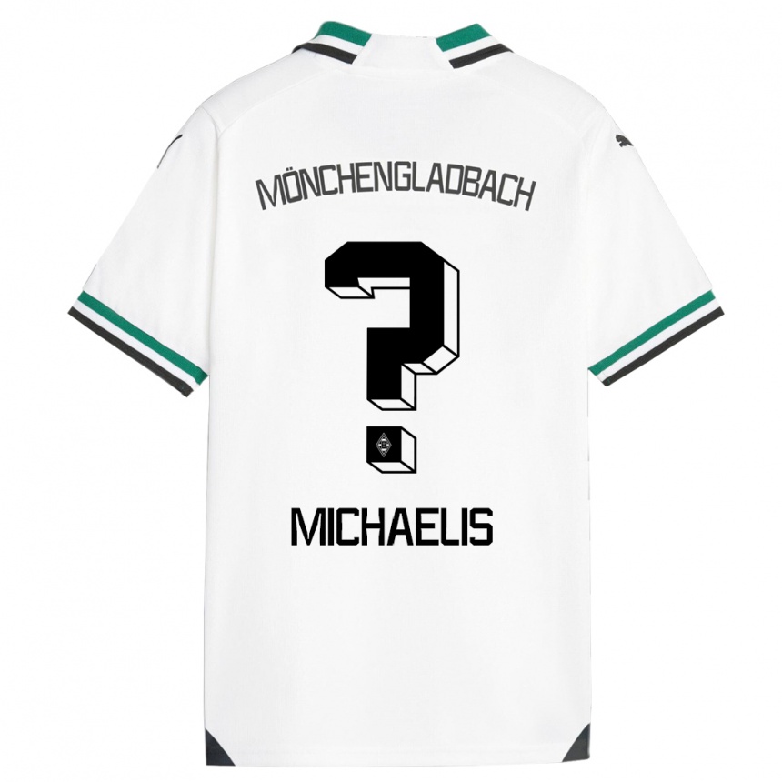 Kids Football Yannick Michaelis #0 White Green Home Jersey 2023/24 T-Shirt