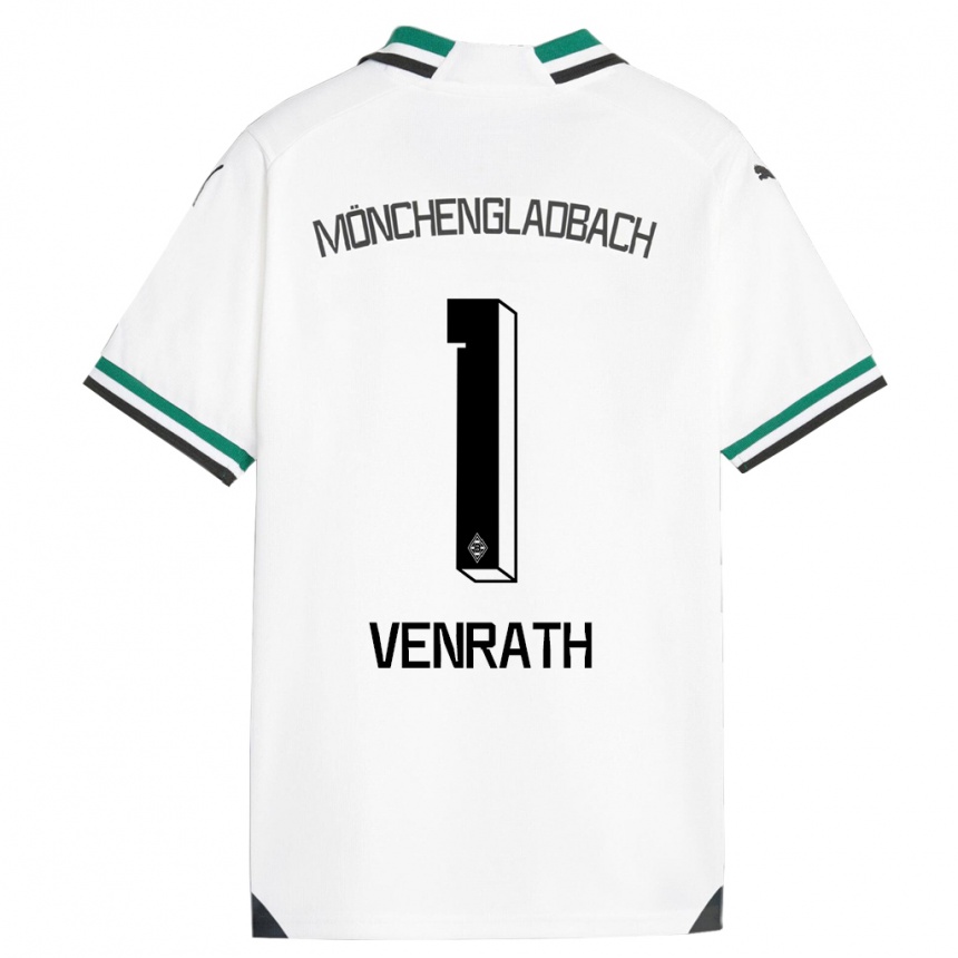 Kids Football Lisa Venrath #1 White Green Home Jersey 2023/24 T-Shirt