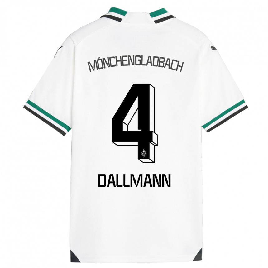 Kids Football Pauline Dallmann #4 White Green Home Jersey 2023/24 T-Shirt