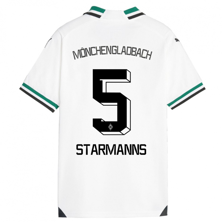 Kids Football Sandra Starmanns #5 White Green Home Jersey 2023/24 T-Shirt