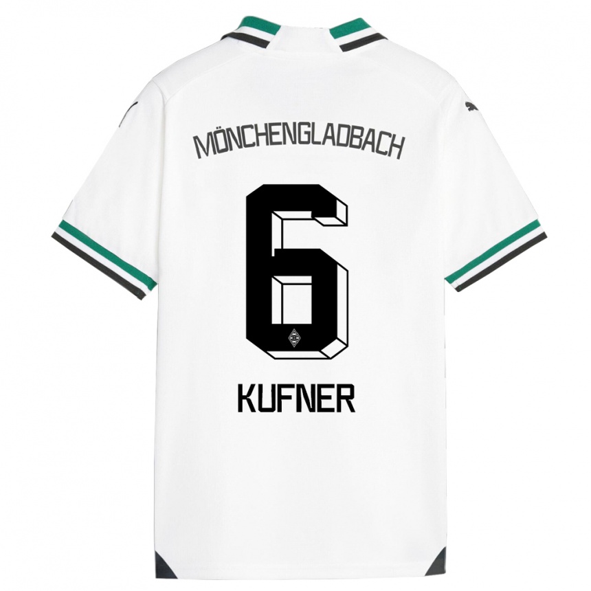 Kids Football Anne-Catherine Kufner #6 White Green Home Jersey 2023/24 T-Shirt