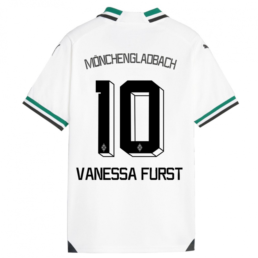 Kids Football Vanessa Fürst #10 White Green Home Jersey 2023/24 T-Shirt