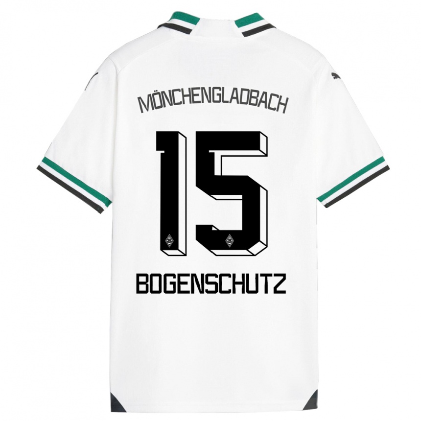 Kids Football Kerstin Bogenschutz #15 White Green Home Jersey 2023/24 T-Shirt