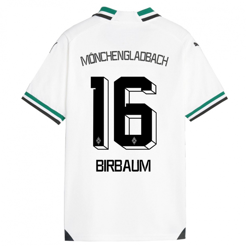 Kids Football Anne Birbaum #16 White Green Home Jersey 2023/24 T-Shirt