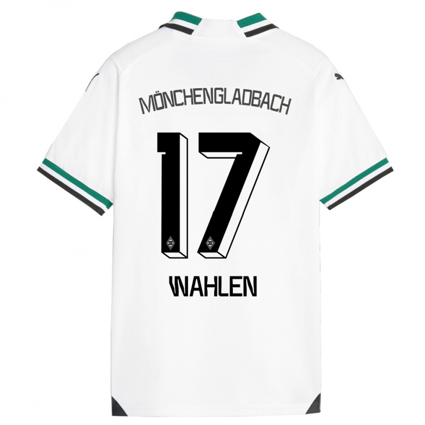 Kids Football Vanessa Wahlen #17 White Green Home Jersey 2023/24 T-Shirt