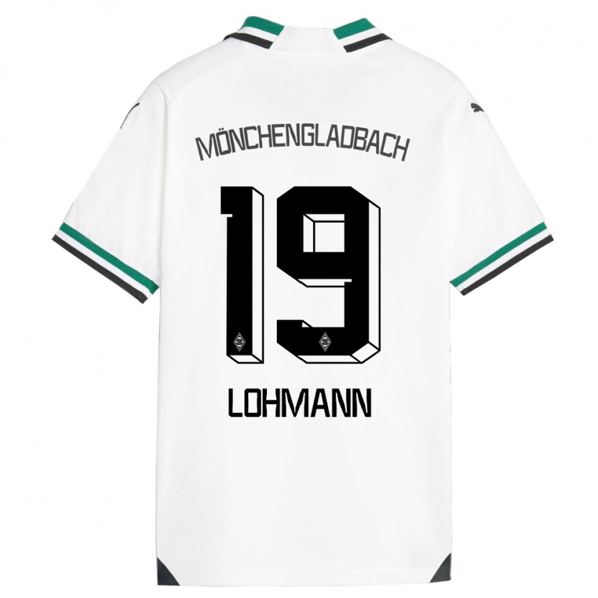 Kids Football Mona Lohmann #19 White Green Home Jersey 2023/24 T-Shirt