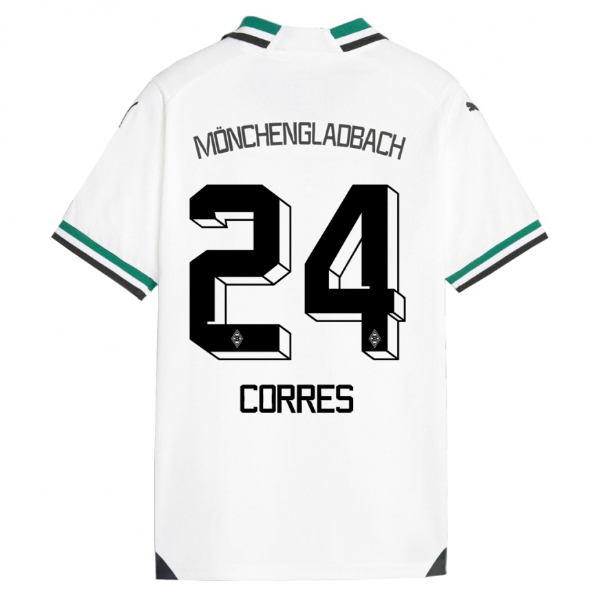 Kids Football Carolin Corres #24 White Green Home Jersey 2023/24 T-Shirt