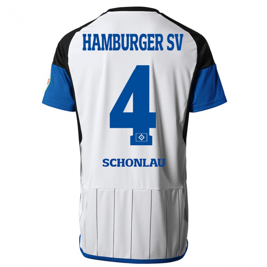 Kids Football Sebastian Schonlau #4 White Home Jersey 2023/24 T-Shirt