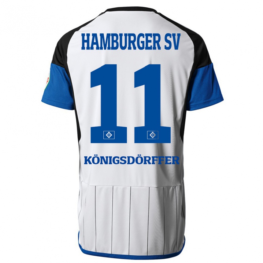 Kids Football Ransford Königsdörffer #11 White Home Jersey 2023/24 T-Shirt