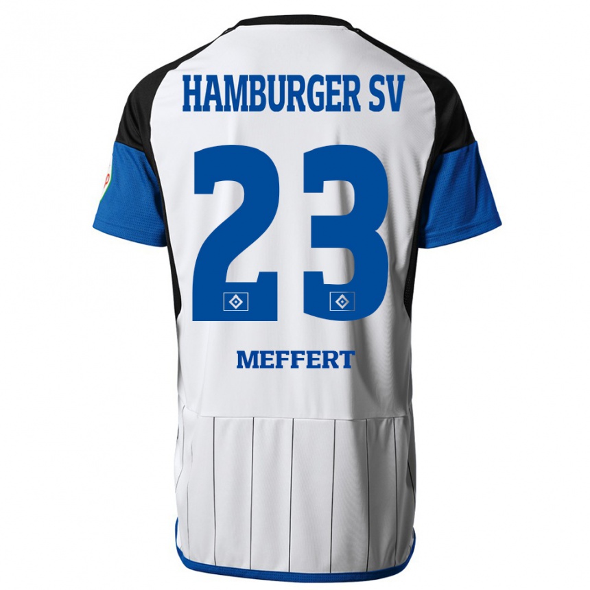 Kids Football Jonas Meffert #23 White Home Jersey 2023/24 T-Shirt