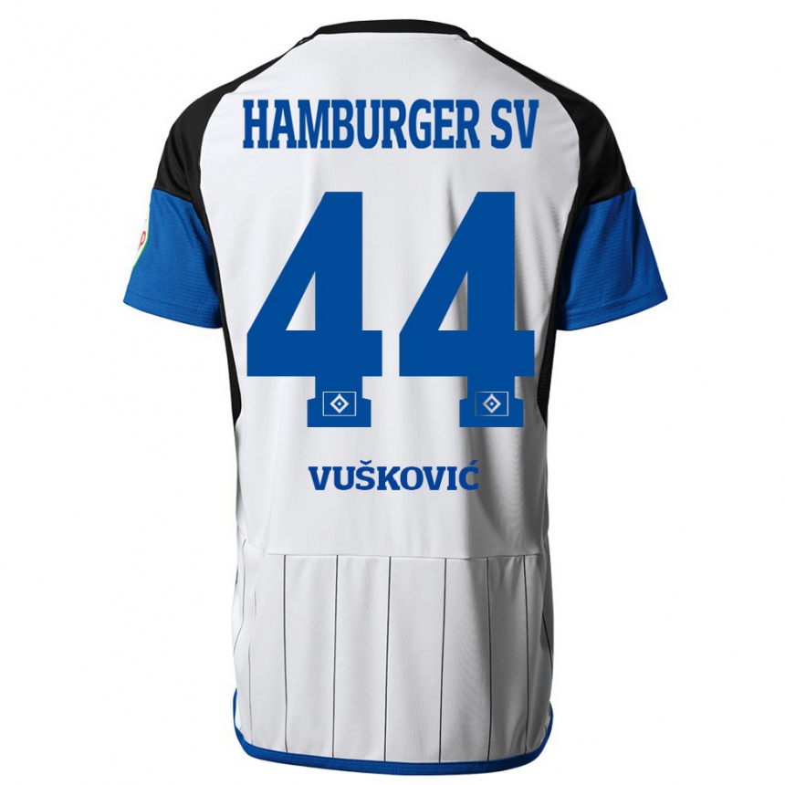 Kids Football Mario Vuskovic #44 White Home Jersey 2023/24 T-Shirt