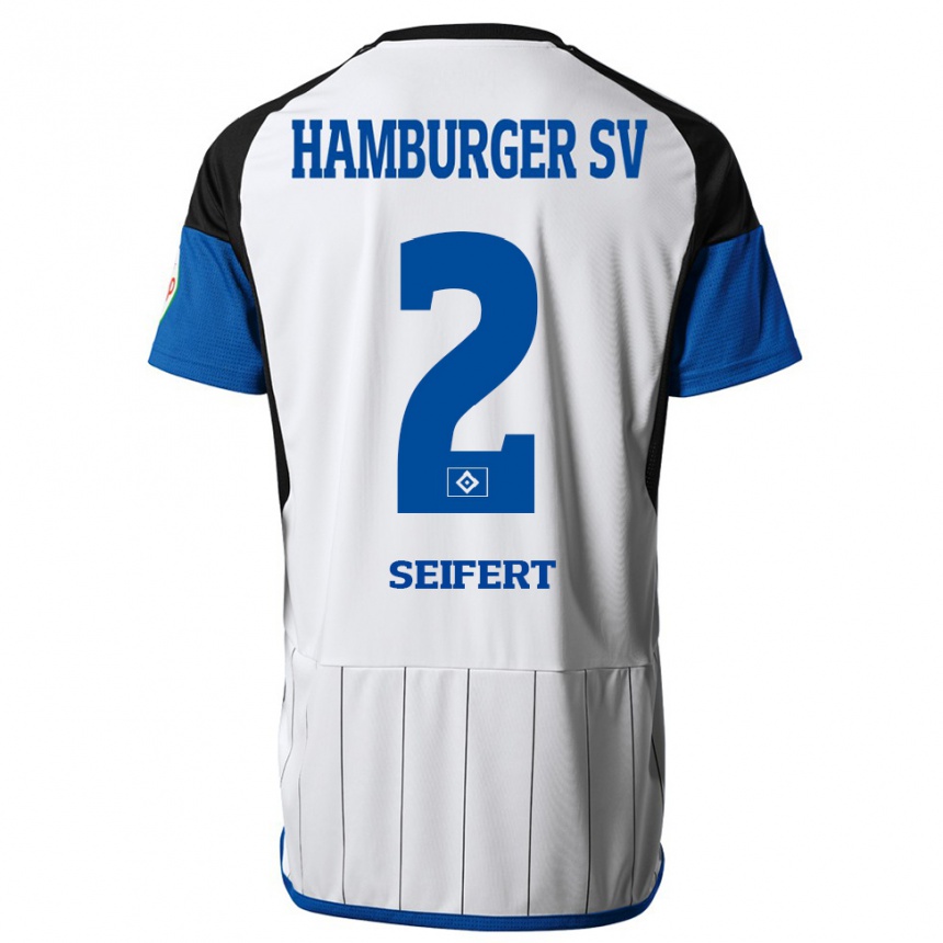 Kids Football Luis Seifert #2 White Home Jersey 2023/24 T-Shirt