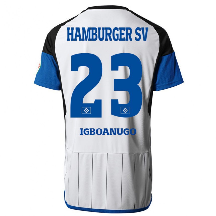 Kids Football David Igboanugo #23 White Home Jersey 2023/24 T-Shirt