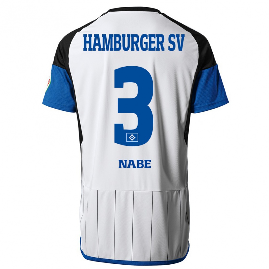 Kids Football Jamal Nabe #3 White Home Jersey 2023/24 T-Shirt