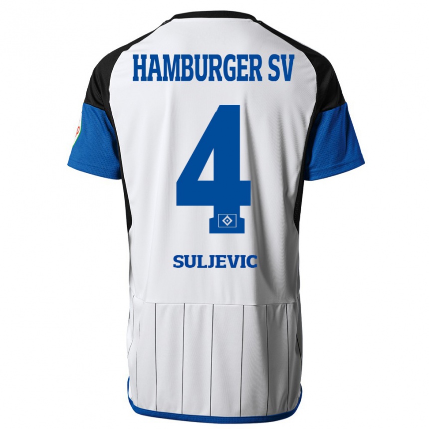 Kids Football Almin Suljevic #4 White Home Jersey 2023/24 T-Shirt