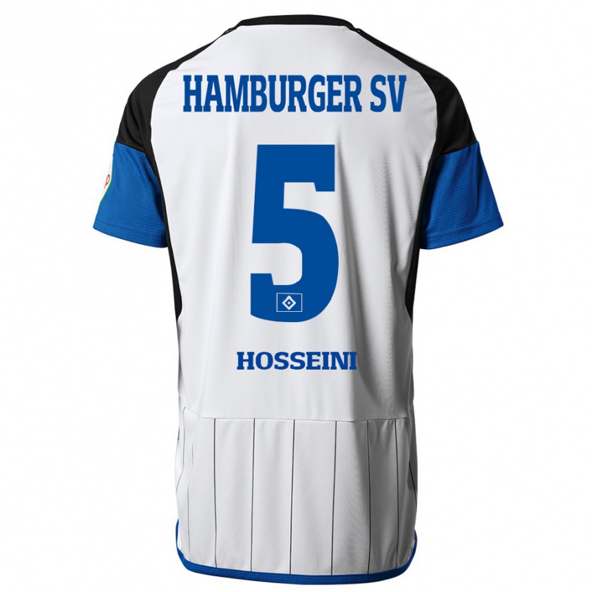 Kids Football Reza Hosseini #5 White Home Jersey 2023/24 T-Shirt