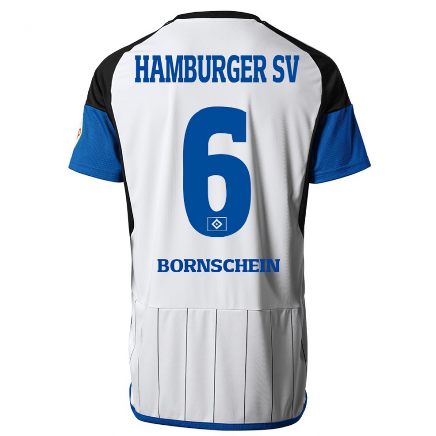 Kids Football Lukas Bornschein #6 White Home Jersey 2023/24 T-Shirt