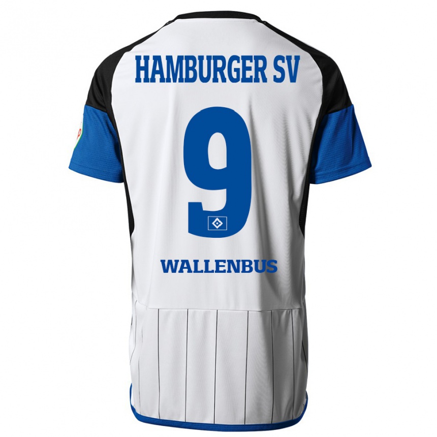 Kids Football Noah Wallenßus #9 White Home Jersey 2023/24 T-Shirt