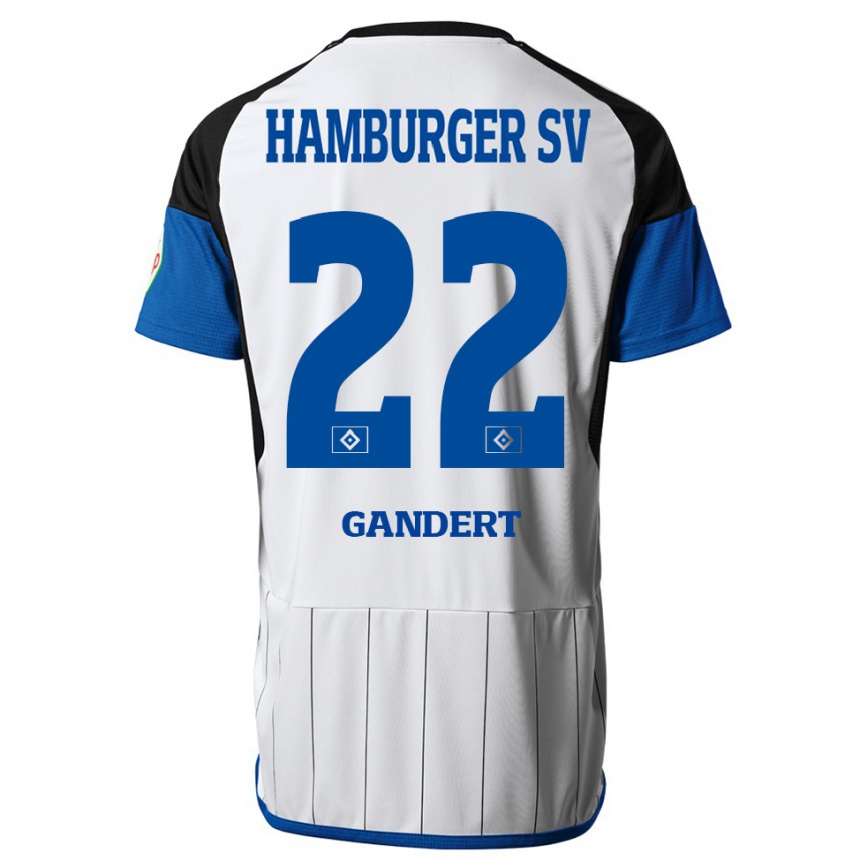 Kids Football Jeremy Gandert #22 White Home Jersey 2023/24 T-Shirt