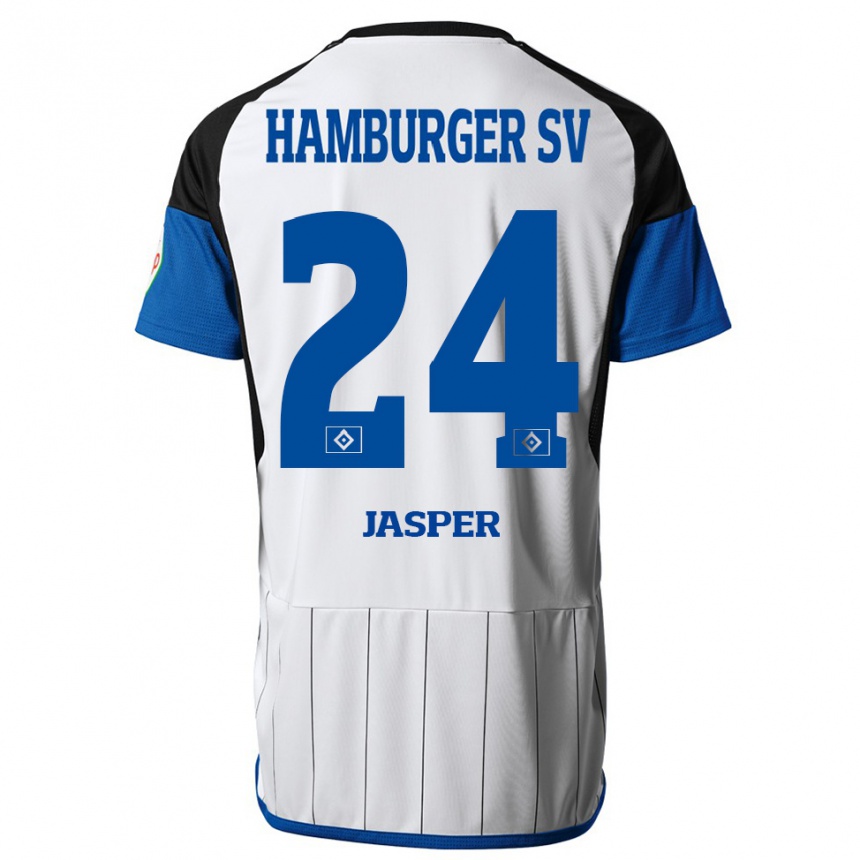 Kids Football Jan-Lukas Jasper #24 White Home Jersey 2023/24 T-Shirt