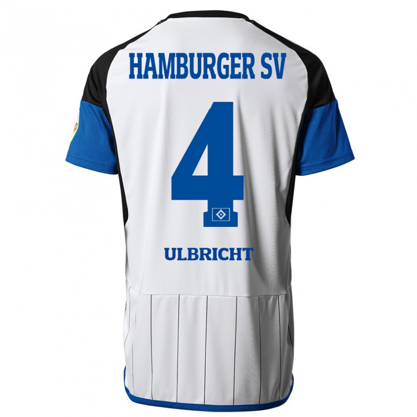 Kids Football Michael Ulbricht #4 White Home Jersey 2023/24 T-Shirt