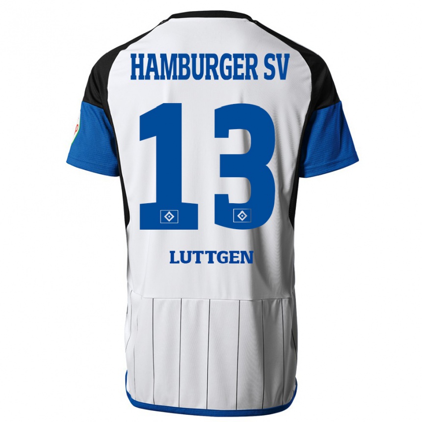 Kids Football Lasse Lüttgen #13 White Home Jersey 2023/24 T-Shirt