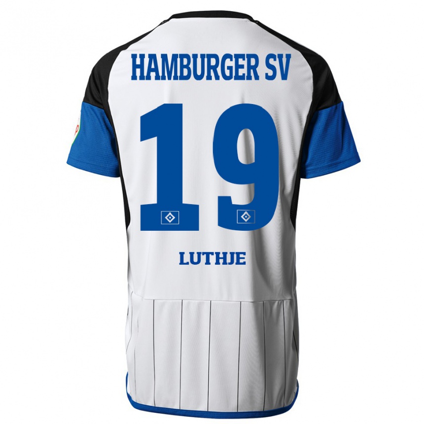 Kids Football Niel Lüthje #19 White Home Jersey 2023/24 T-Shirt